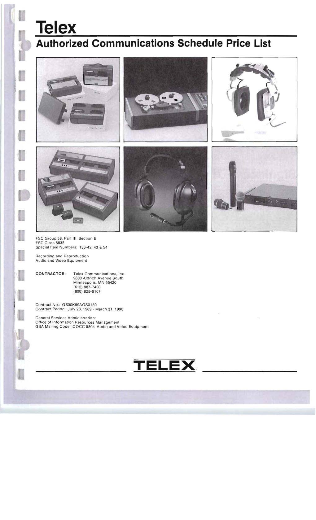 Telex Price List (1989-1990)