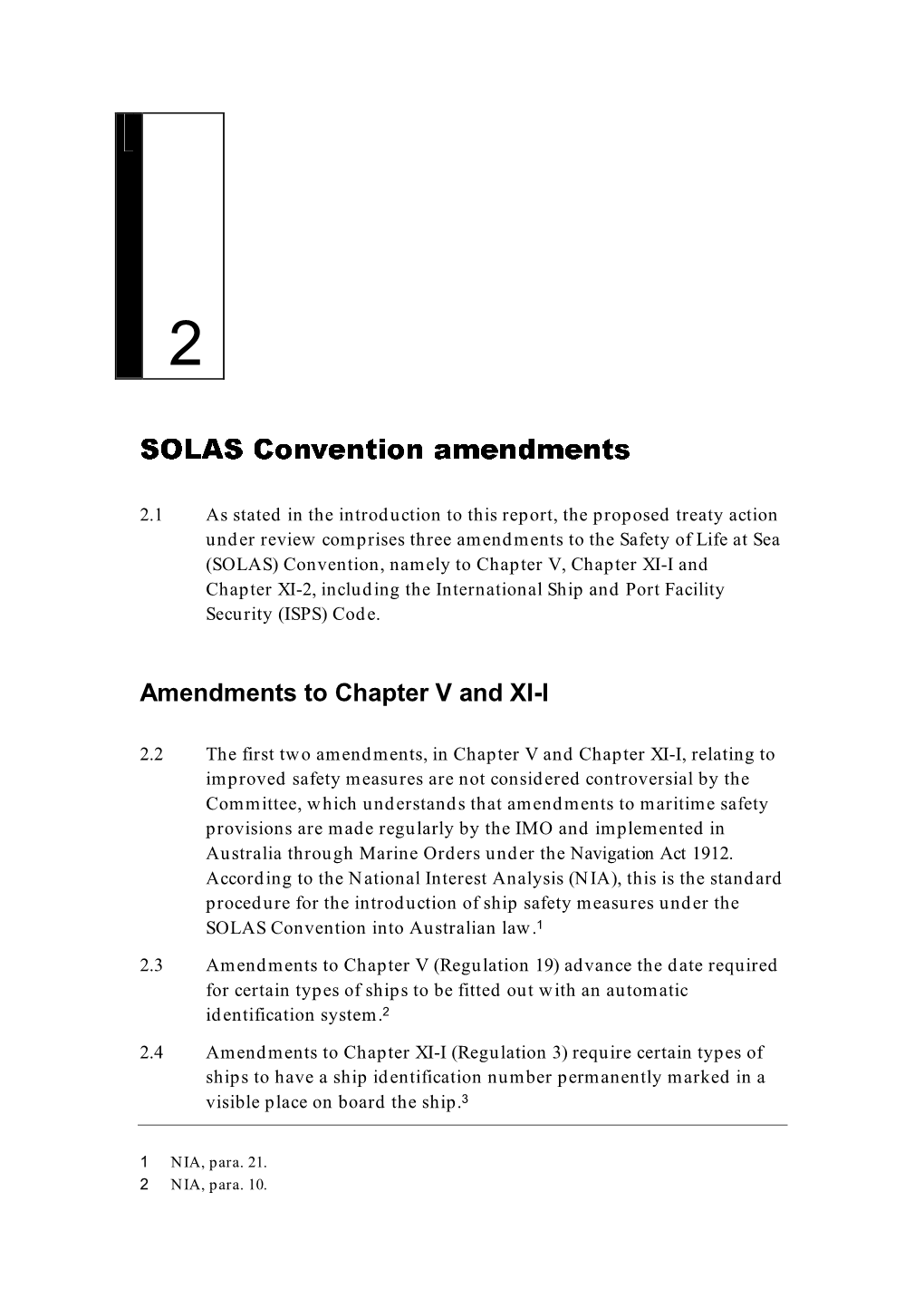 SOLAS Convention Amendments