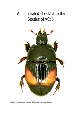 An Annotated Checklist to the Beetles of VC55