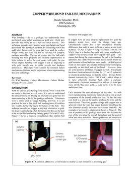 Copper Wire Bond Failure Mechanisms