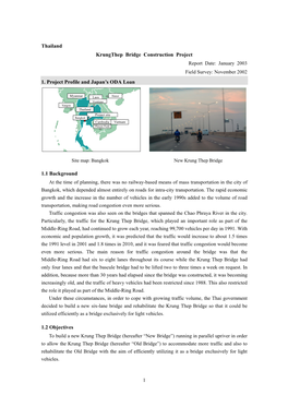 Thailand Krungthep Bridge Construction Project Report Date: January 2003 Field Survey: November 2002 1