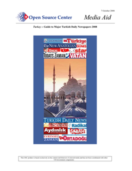 Turkey -- Guide to Major Turkish Daily Newspapers 2008