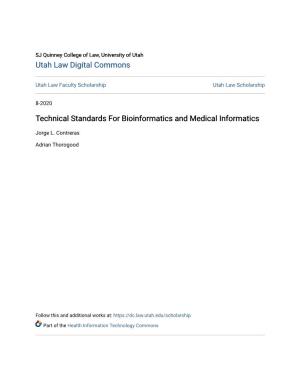 Technical Standards for Bioinformatics and Medical Informatics