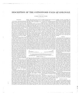 Description of the Cottonwood Falls Quadrangle