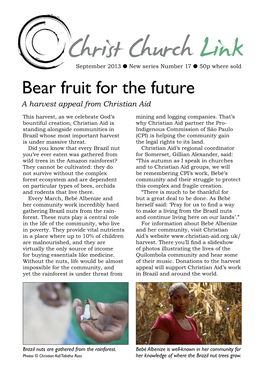 September 2013 L New Series Number 17 L 50P Where Sold Bear Fruit for the Future a Harvest Appeal from Christian Aid