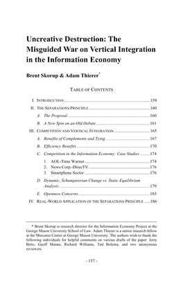 The Misguided War on Vertical Integration in the Information Economy