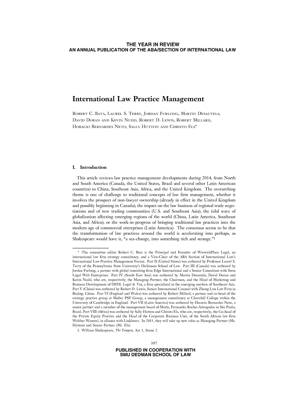 International Law Practice Management