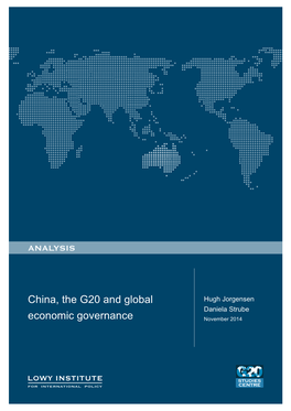 China, the G20 and Global Economic Governance