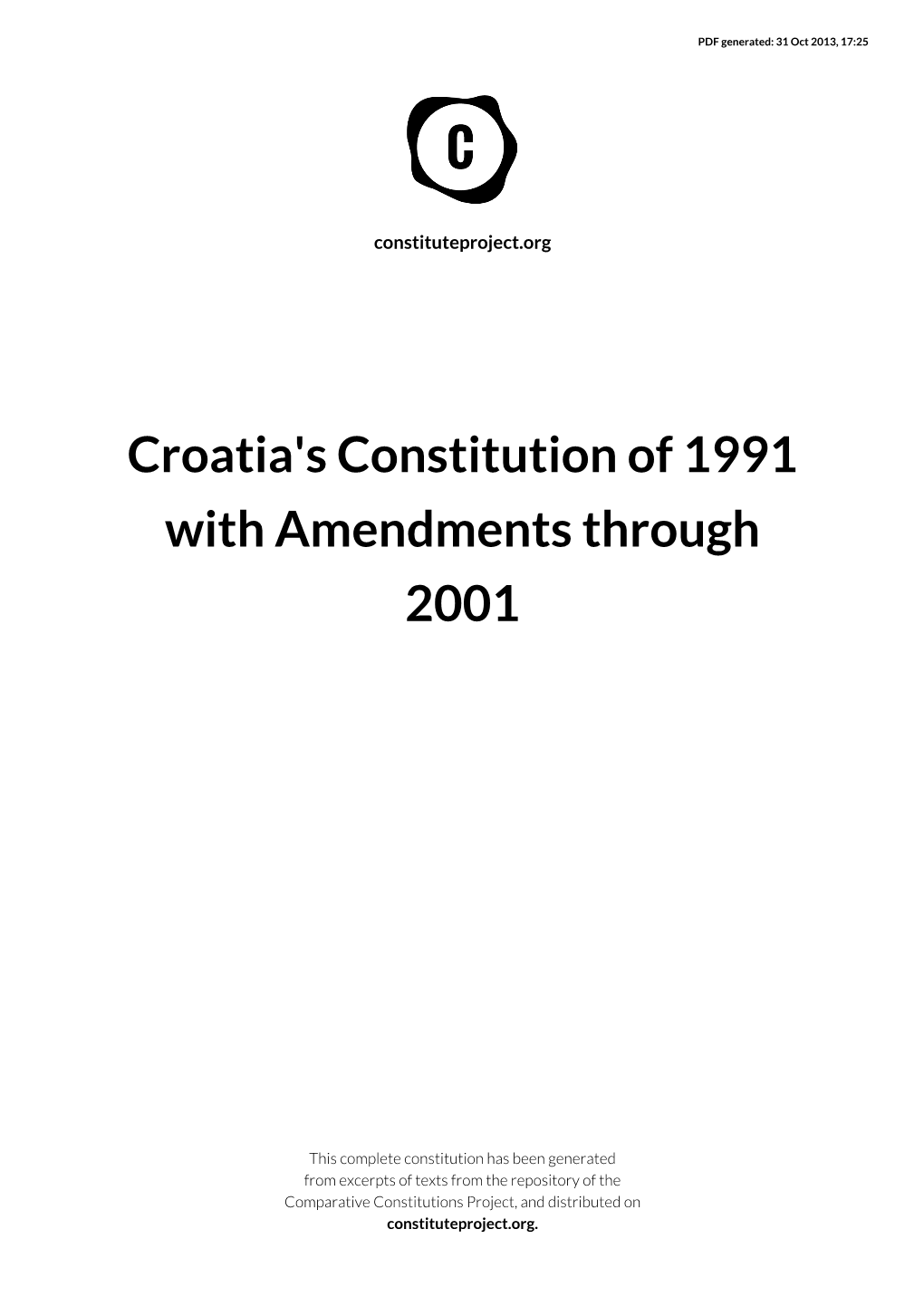 Constitution of the Republic of Croatia