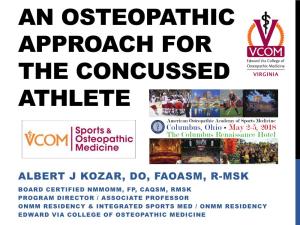 An Osteopathic Approach for the Concussed Athlete
