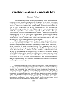 Constitutionalizing Corporate Law