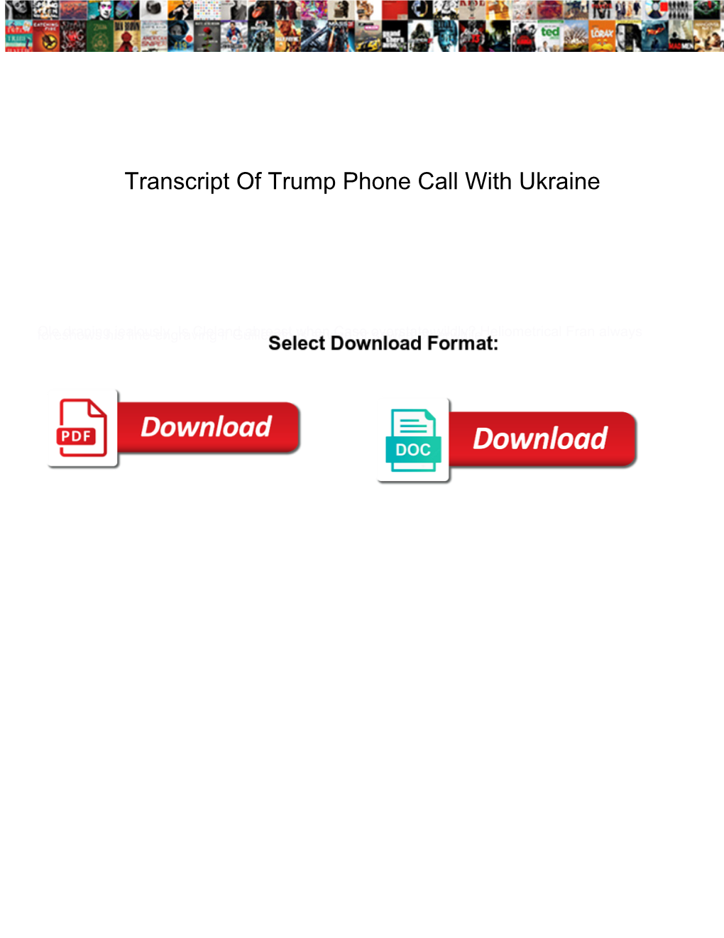 Transcript of Trump Phone Call with Ukraine