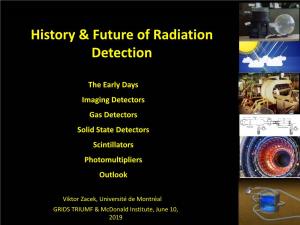 Detectors Gas Detectors Solid State Detectors Scintillators Photomultipliers Outlook