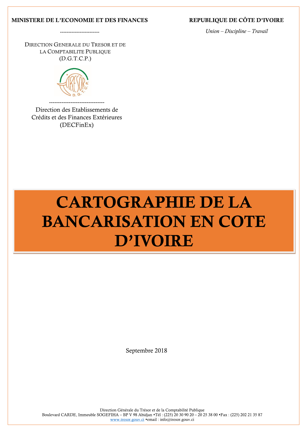 Cartographie De La Bancarisation En Cote D