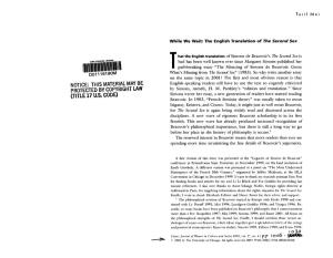 Iiii1iii111 Tpathbreaking Essay "The Silencing of Simone De Beauvoir: Guess D01119190M What's Missing from the Second Sex" (1983)