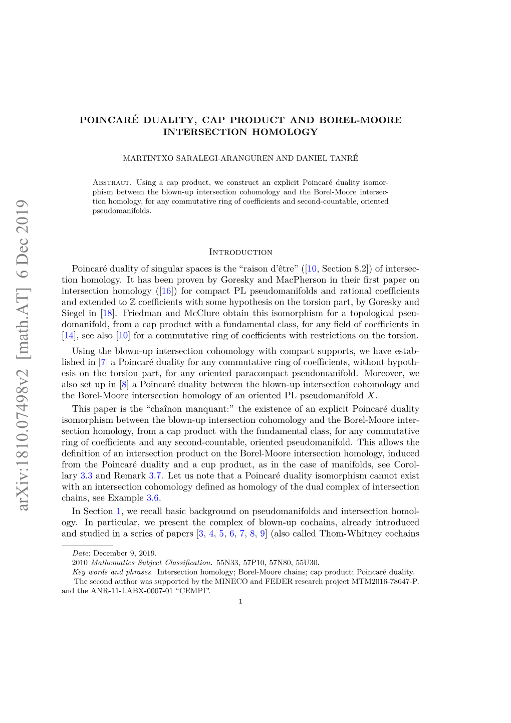 Arxiv:1810.07498V2 [Math.AT] 6 Dec 2019 N H N-1LB-070 “CEMPI”