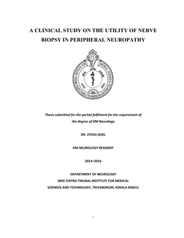 A Clinical Study on the Utility of Nerve Biopsy in Peripheral Neuropathy