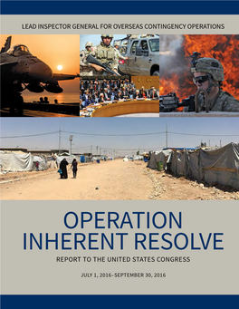 LIG OCO Operation Inherent Resolve, Report to the United States Congress