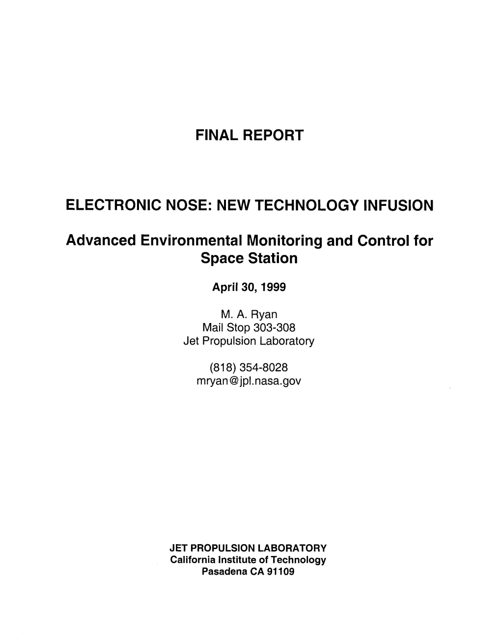 Final Report Electronic Nose