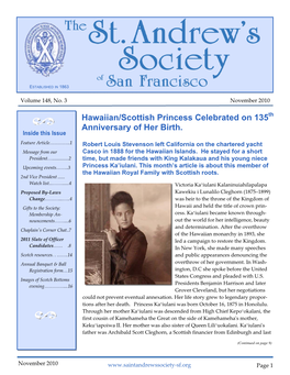 November 2010 Newsletter-SASSF