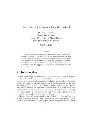 Universes with a Cosmological Constant