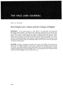 Poor People Lose: Gideon and the Critique of Rights