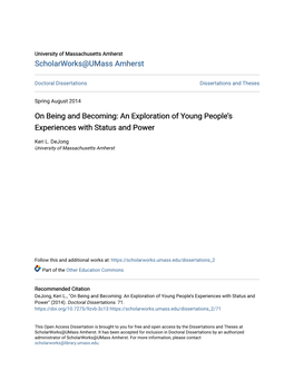 An Exploration of Young People's Experiences with Status and Power