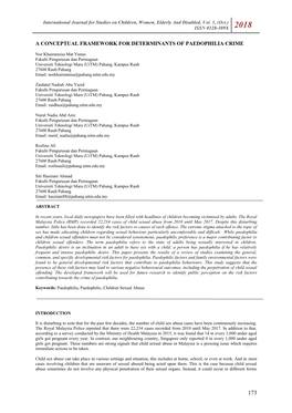 A Conceptual Framework for Determinants of Paedophilia Crime