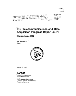 T!--C Telecommunications and Data Acquisition Progress Report 42-70 - May and Jurle 1982