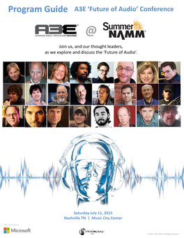Program Guide A3E ‘Future of Audio’ Conference @