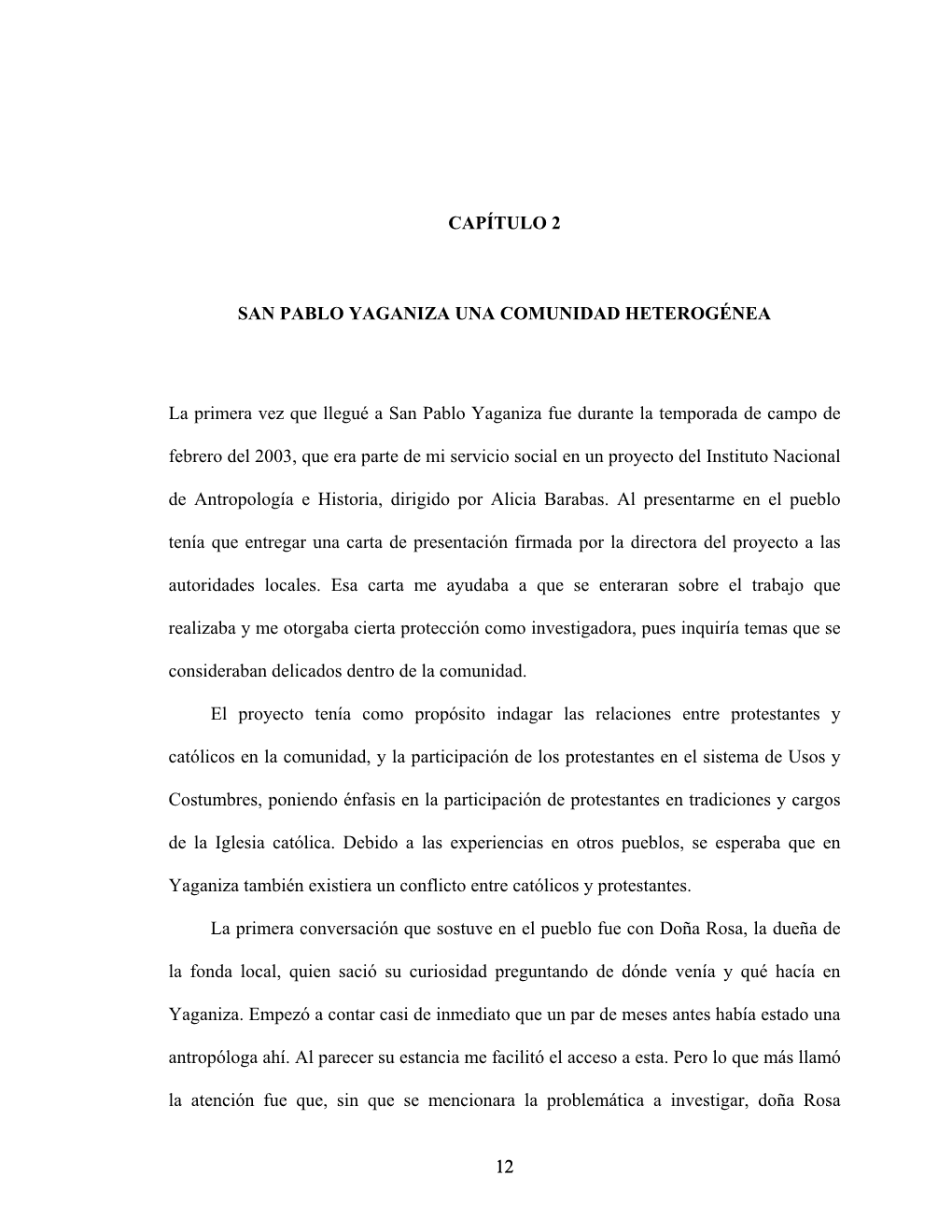 Capítulo 2. San Pablo Yaganiza, Una Comunidad Heterogénea