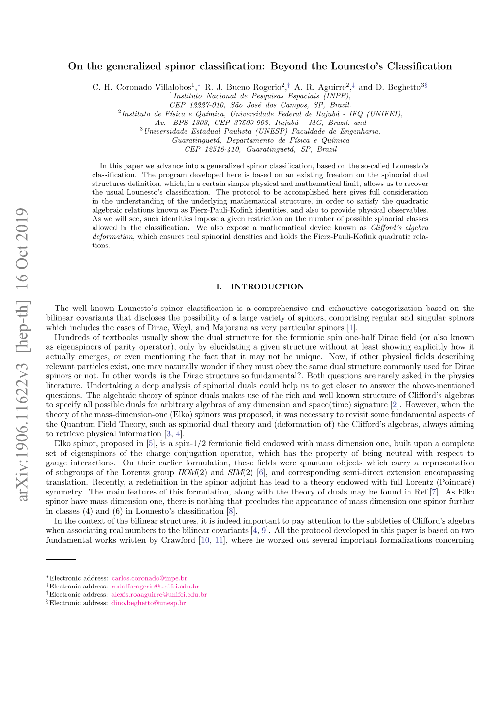 On the Generalized Spinor Classification: Beyond the Lounesto's Classification