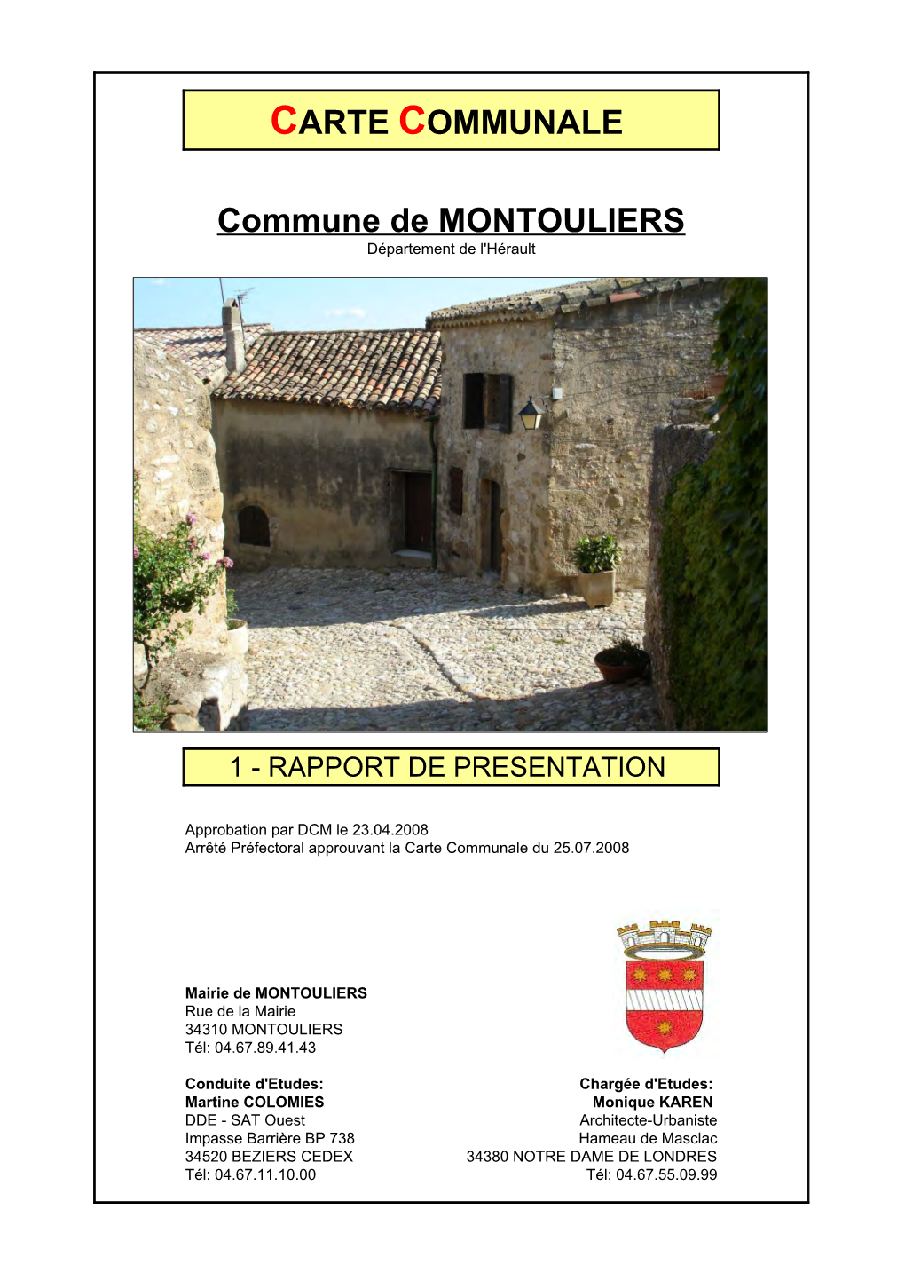 Commune De MONTOULIERS CARTE COMMUNALE