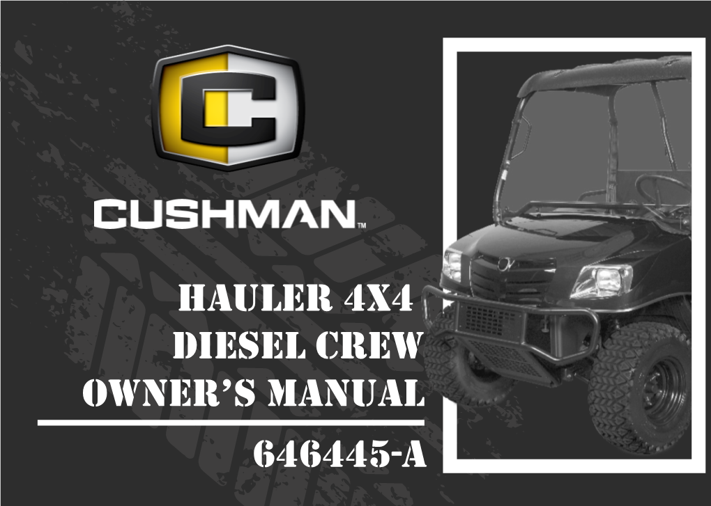 Hauler 4X4 Diesel Crew Owner's Manual 646445-A