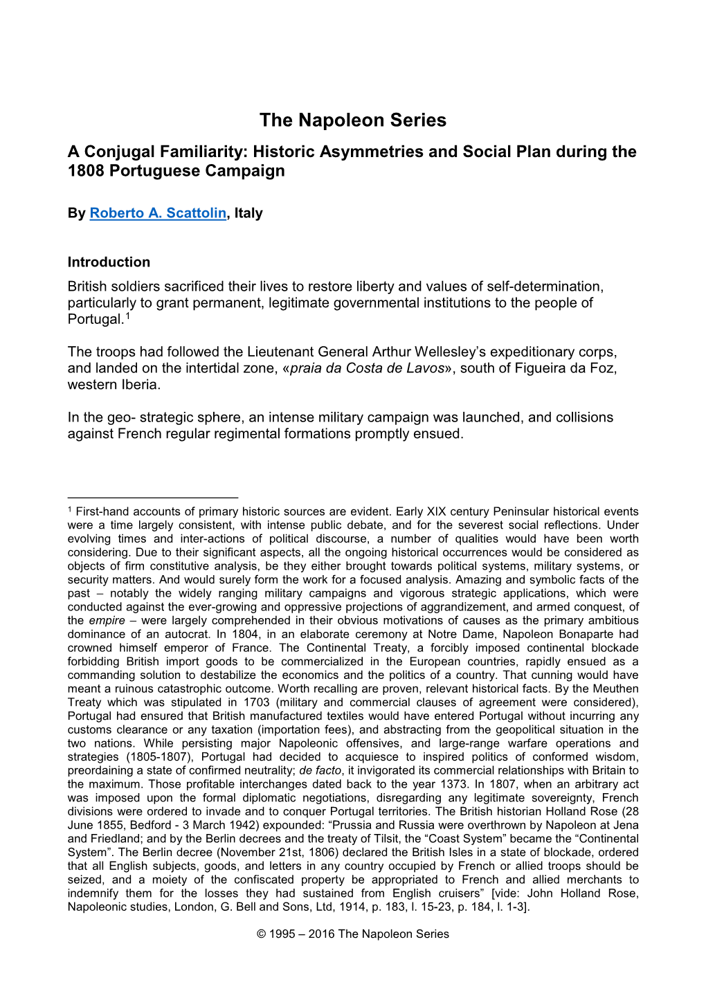 A Conjugal Familiarity: Historic Asymmetries and Social Plan During the 1808 Portuguese Campaign