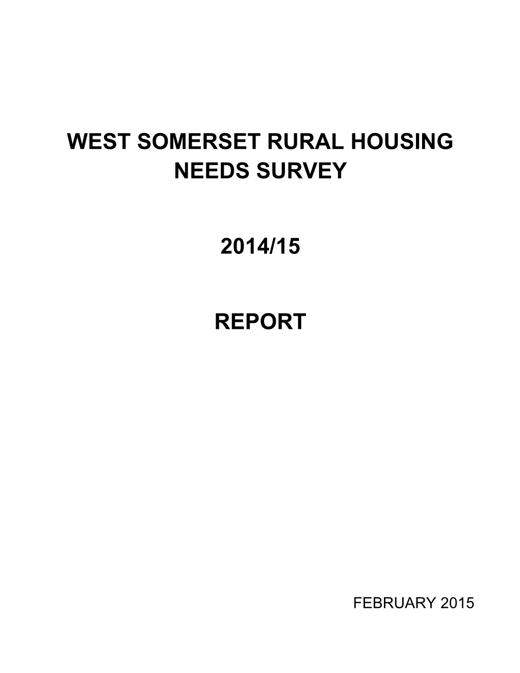 Rural Housing Need Report