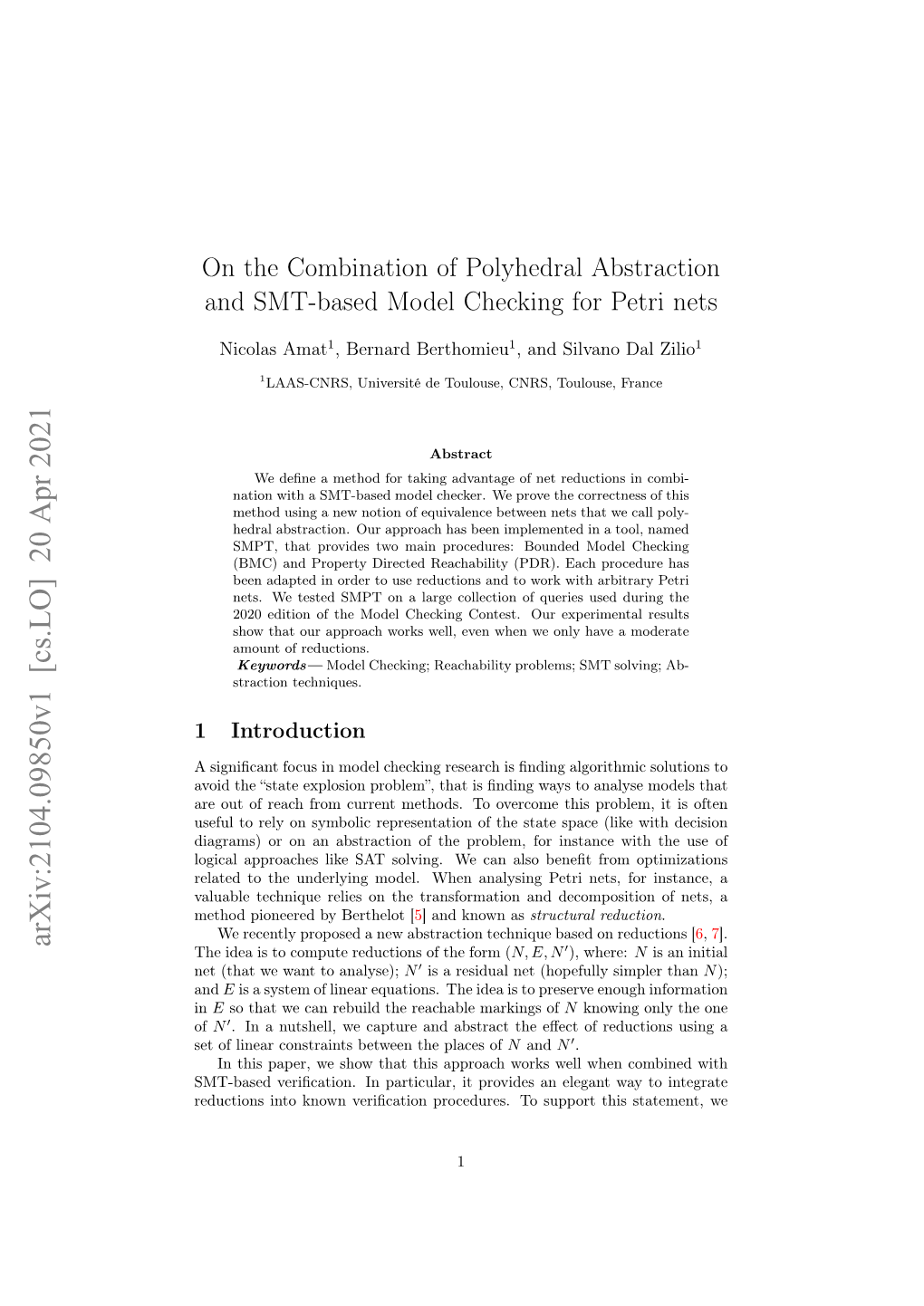 On the Combination of Polyhedral Abstraction and SMT-Based Model Checking for Petri Nets