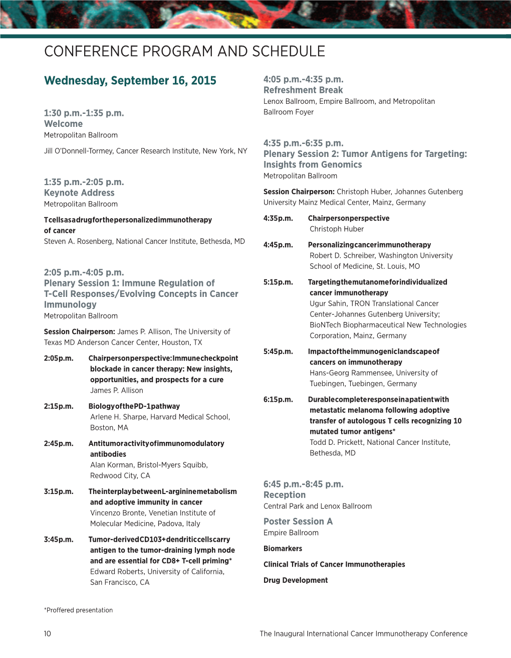 Conference Program and Schedule