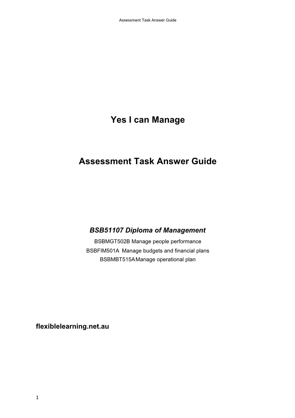 Assessment Task Answer Guide