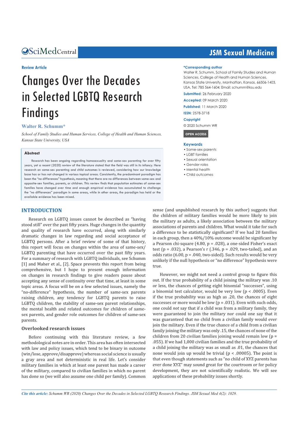 Changes Over the Decades in Selected LGBTQ Research Findings