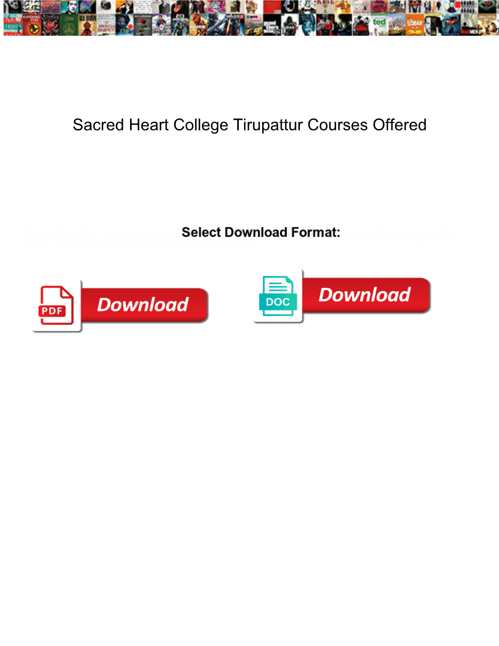 Sacred Heart College Tirupattur Courses Offered