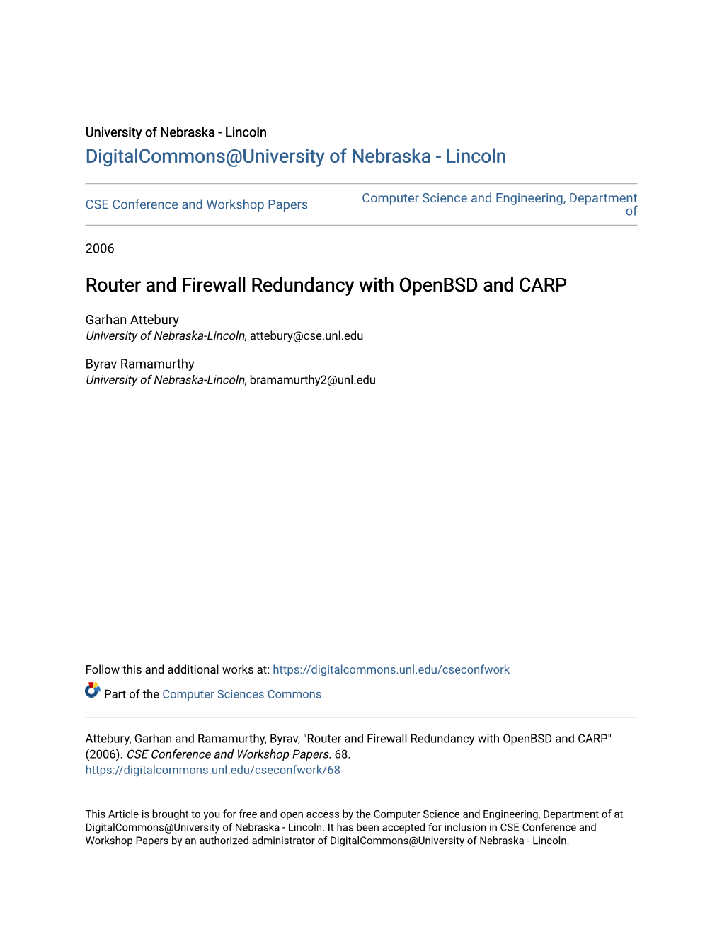 Router and Firewall Redundancy with Openbsd and CARP