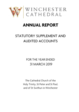 Winchester Cathedral Annual Report and Accounts 2019