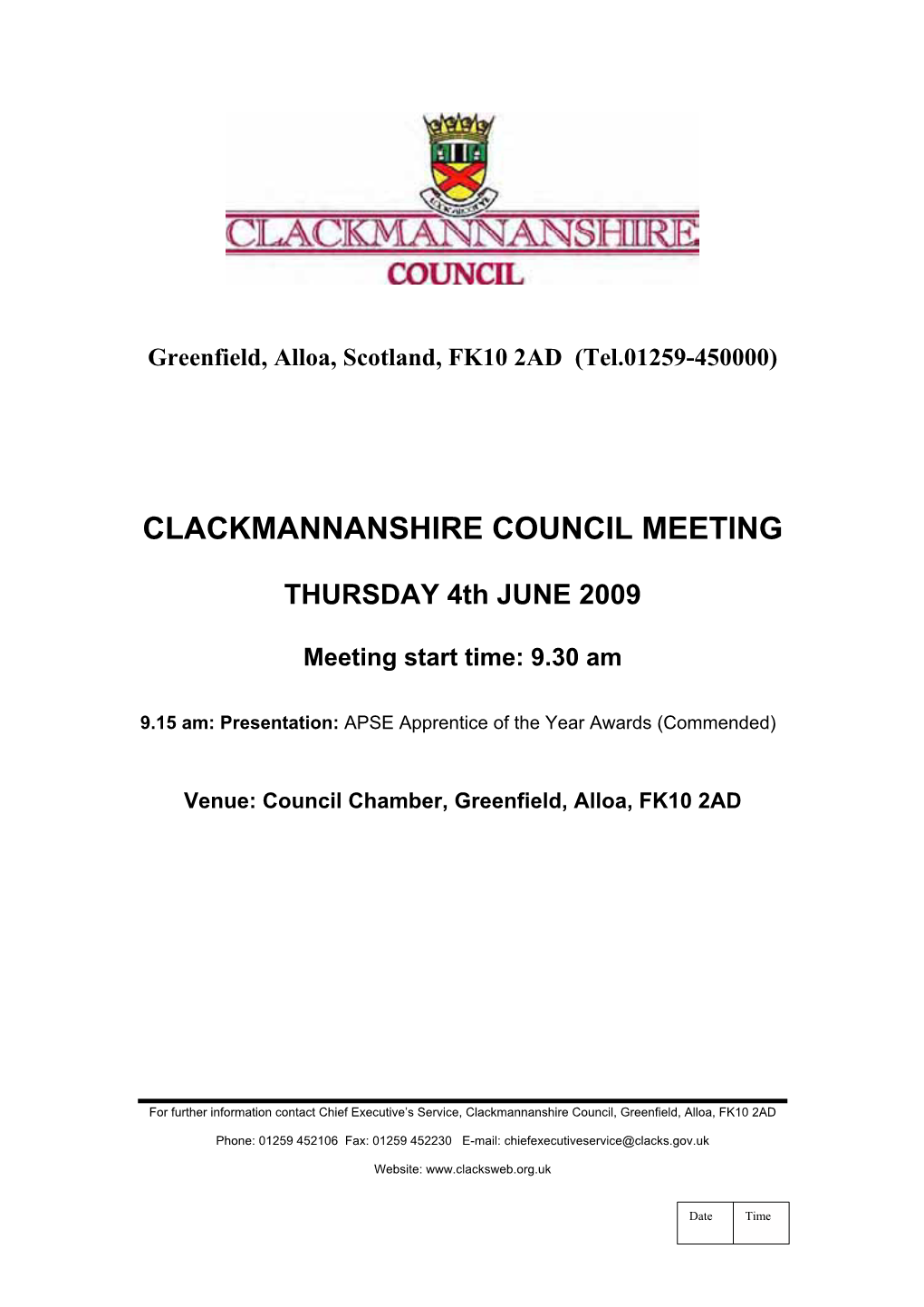 Clackmannanshire Council Logo