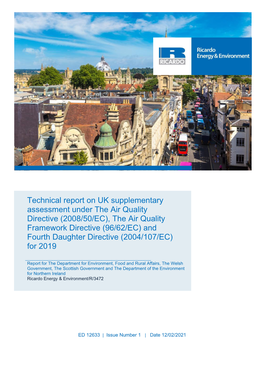Technical Report on UK Supplementary Assessment Under the Air Quality