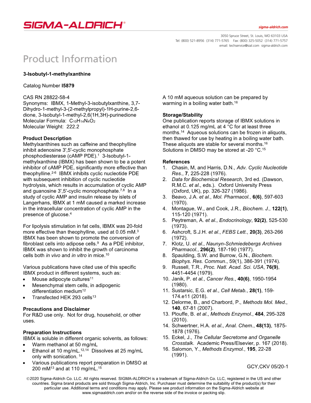 Product Information Sheet