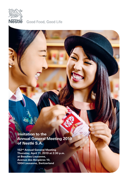 Invitation to the Annual General Meeting 2019 of Nestlé S.A