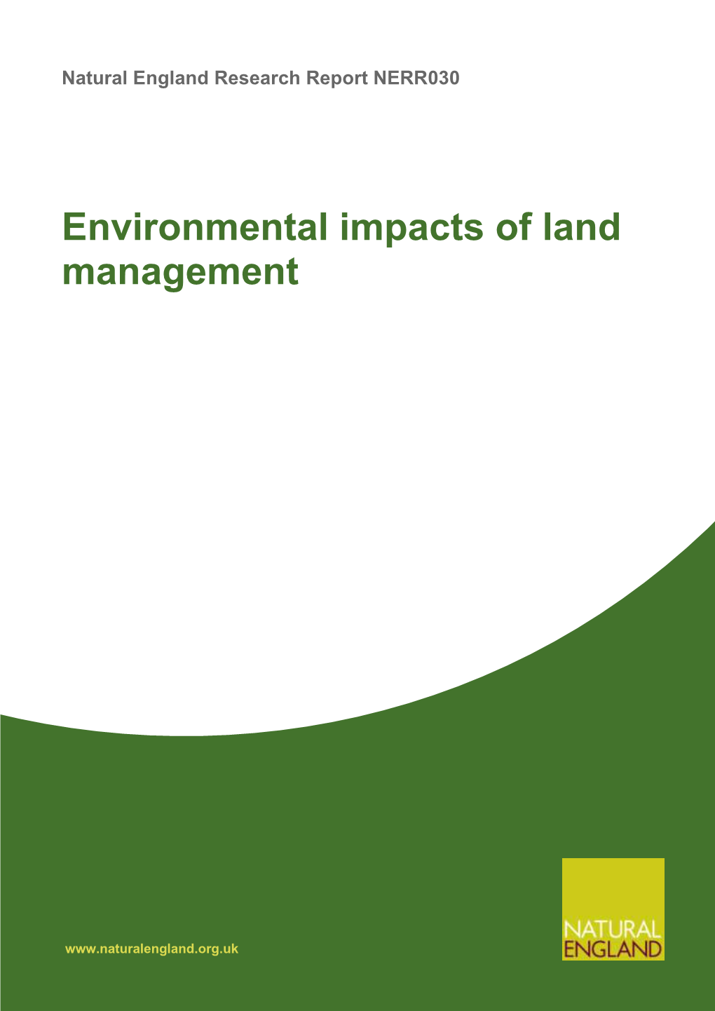 Environmental Impacts of Land Management