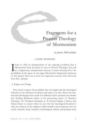 Fragments for a Process Theology of Mormonism
