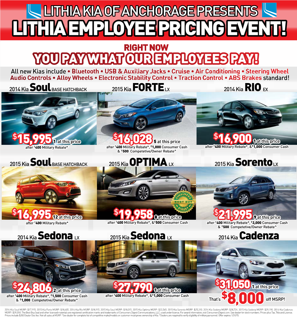 Lithia Employee Pricing Event!